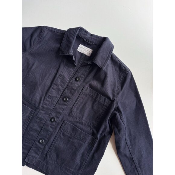 EVERLANE Midnight Navy Blue Cotton Canvas Cropped Utility Chore Jacket, Size XS - Picture 5 of 12